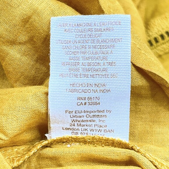 Free People Pavlo Embroidered Floral Ruffled Babydoll Tunic Goldenrod Sz S - NWT - Picture 10 of 11